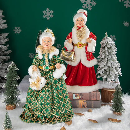Christmas Decoration – Big Santa Claus Doll & Grandma Figurine | Holiday Room & Tree Décor Gift
